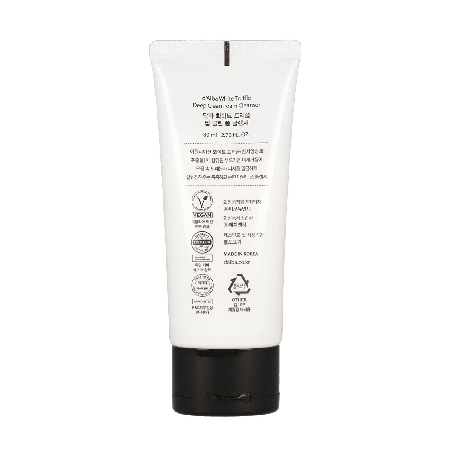 d'Alba White Truffle Deep Clean Foam Cleanser 80ml - DODOSKIN