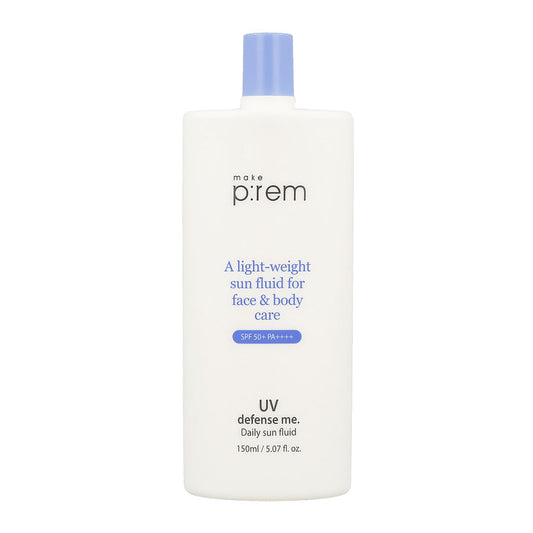 Buy Korean Makep:rem UV Defense Me Daily Sun Fuild SPF50+ PA++++ 150ml online at best price, Just Get it Now