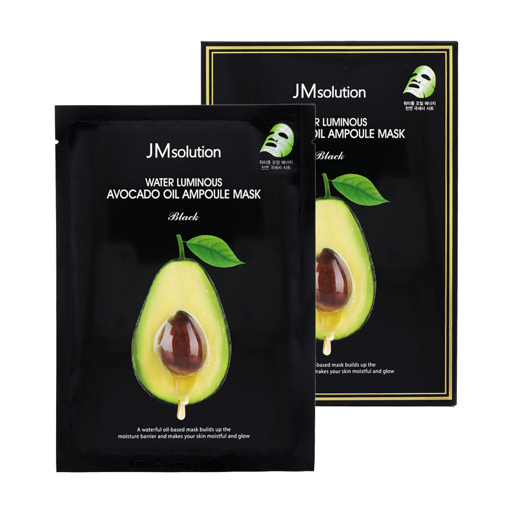 JM Solution Water Luminous Avocado Oil Ampoule Mask Black 10ea - KLO