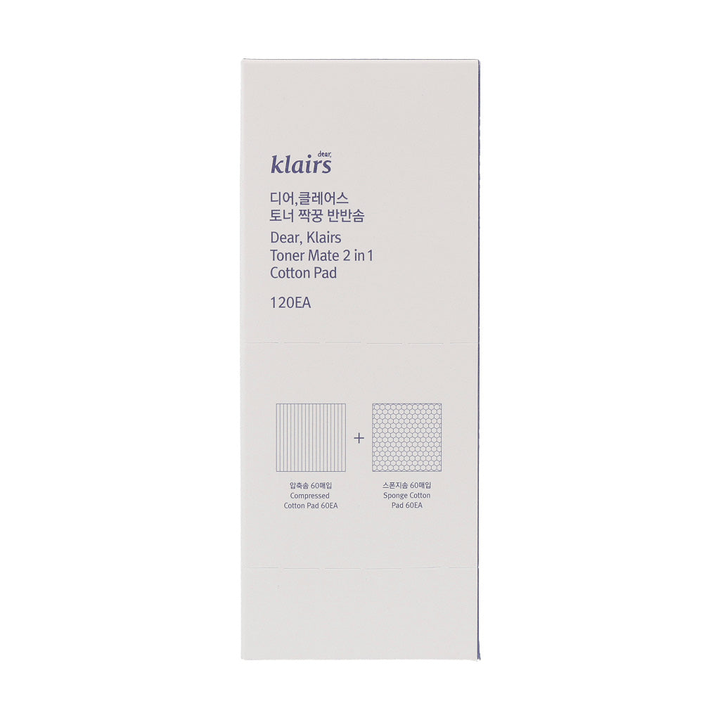 Klairs Toner Mate 2 in 1 Cotton Pad 120ea - KLO