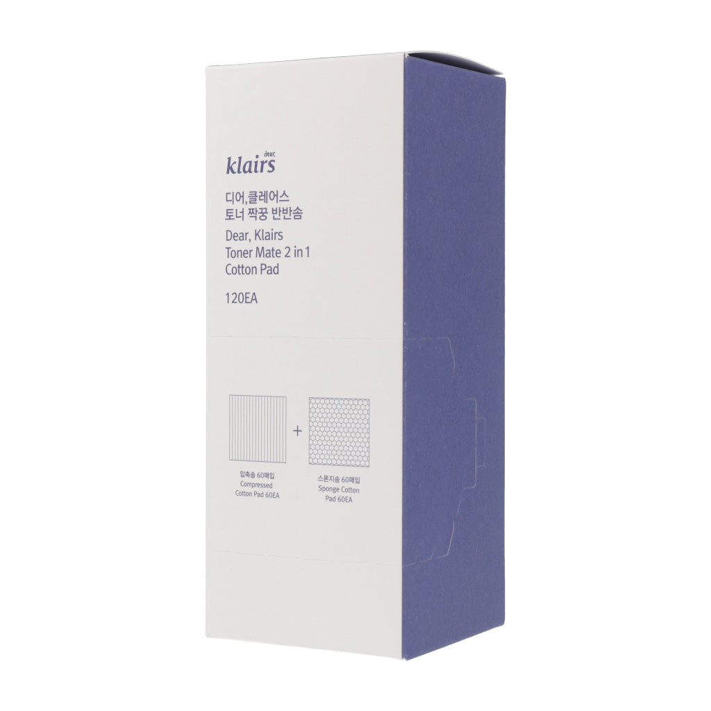 Klairs Toner Mate 2 in 1 Cotton Pad 120ea - KLO