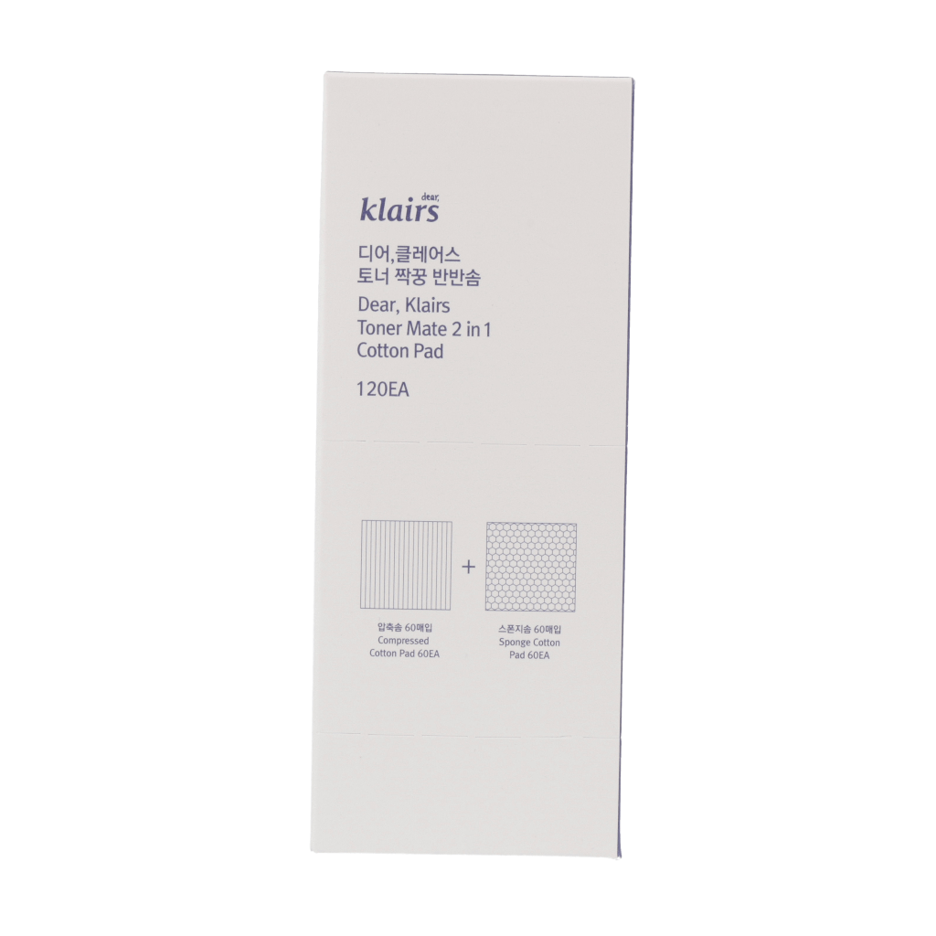 Klairs Toner Mate 2 in 1 Cotton Pad 120ea - KLO