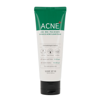 SOME BY MI AHA BHA PHA 30 Days Miracle Acne Clear Foam 100ml - KLO