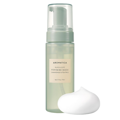 AROMATICA Pure & Soft Feminine Wash 170ml bottle, designed for gentle cleansing and maintaining feminine hygiene.