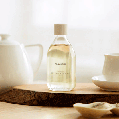 Infused with essential oils of peppermint and eucalyptus, this body oil provides a soothing and cooling sensation while moisturizing and nourishing the skin