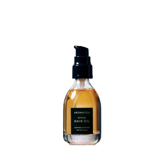 AROMATICA Ritual Hair Oil in Jasmine & Vetiver is a luxurious hair treatment designed to nourish and revitalize your hair.