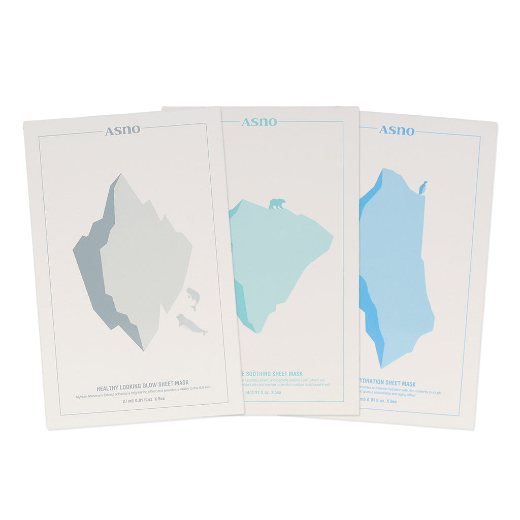 ASNO Rescue Sheet Mask Set ( 5 sheets x 3 types) - Dodoskin