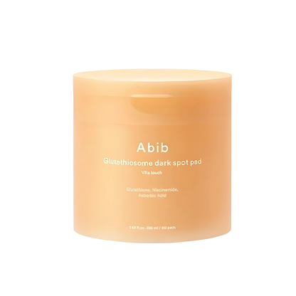 Abib Glutathiosome Dark Spot Pad Vita Touch 220ml*60P Set - a skincare product set designed to target dark spots, containing 60 pads in a 220ml