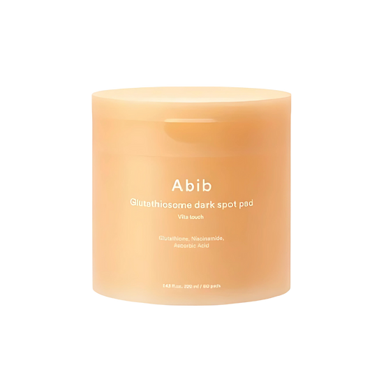 Abib Glutathiosome Dark Spot Pad Vita Touch 220ml*60P Set - a skincare product set designed to target dark spots, containing 60 pads in a 220ml