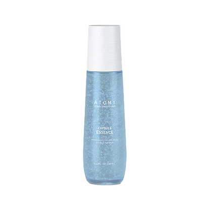 A bottle of water and a blue container from Atomy Hydra Brightening Care Set. 2. Atomy Hydra Brightening Care Set featuring a bottle of water and a blue container.