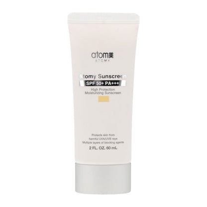 Atomy Sunscreen Beige SPF50+ PA+++ 60ml: A beige sunscreen with high sun protection factor (SPF50+) and PA+++ rating. 60ml size.