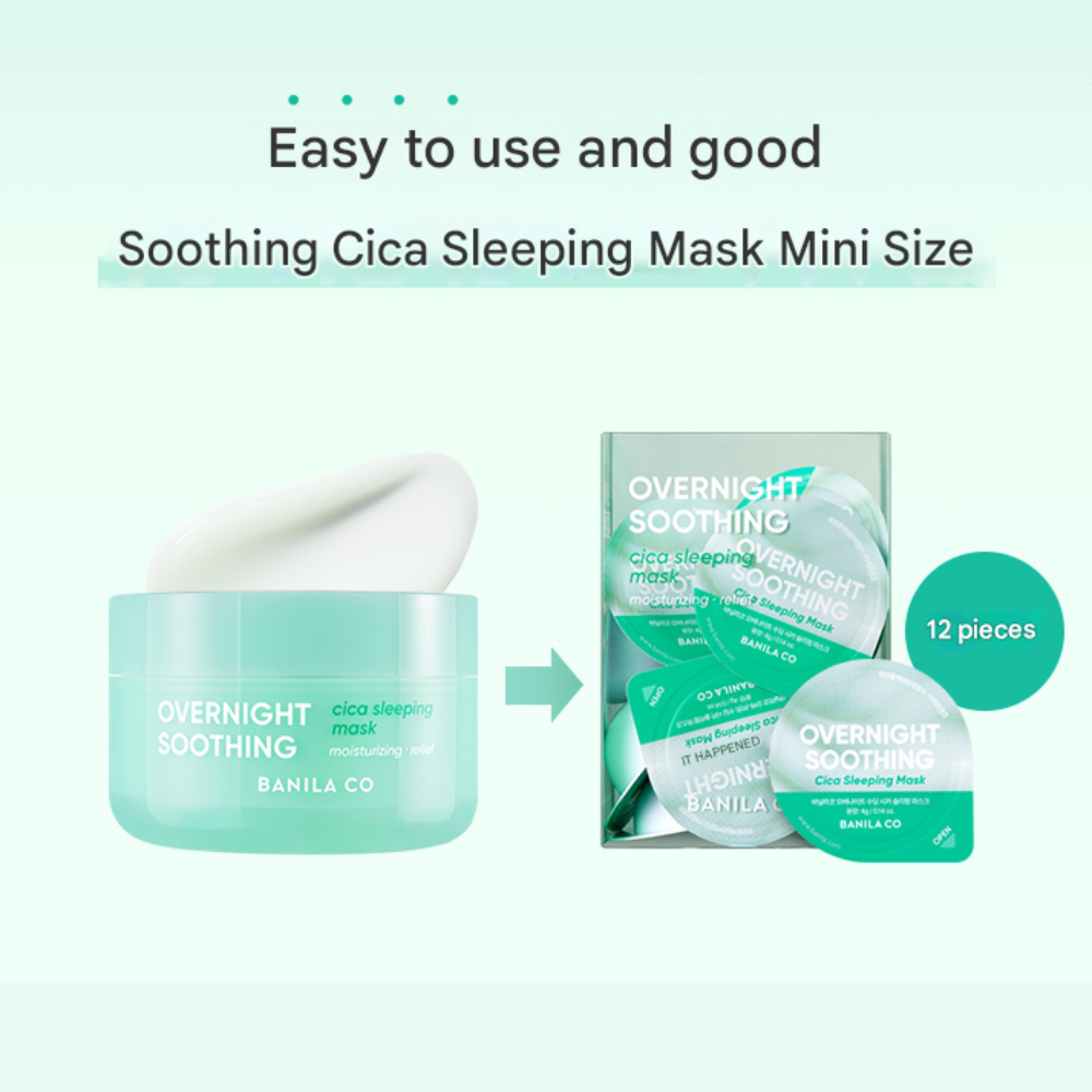 BANILA CO Overnight Soothing Cica Sleeping Mask Travel Kit (4g × 12ea)