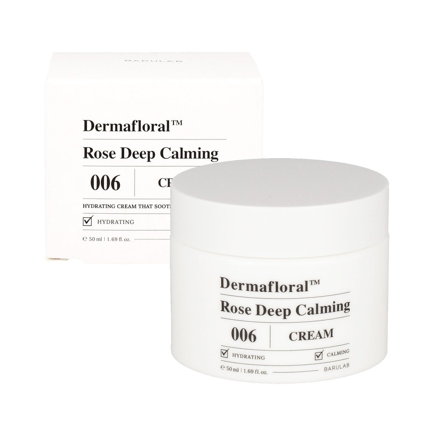 The BARULAB Dermafloral Rose Deep Calming Cream 50ml is a skincare product designed to provide deep hydration and soothing benefits to the skin.