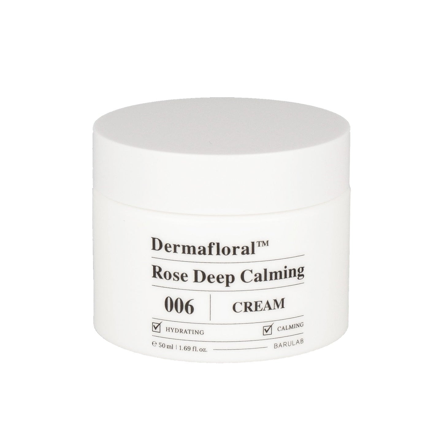 The cream is formulated with rose extract, known for its calming and anti-inflammatory properties, making it ideal for sensitive or irritated skin.