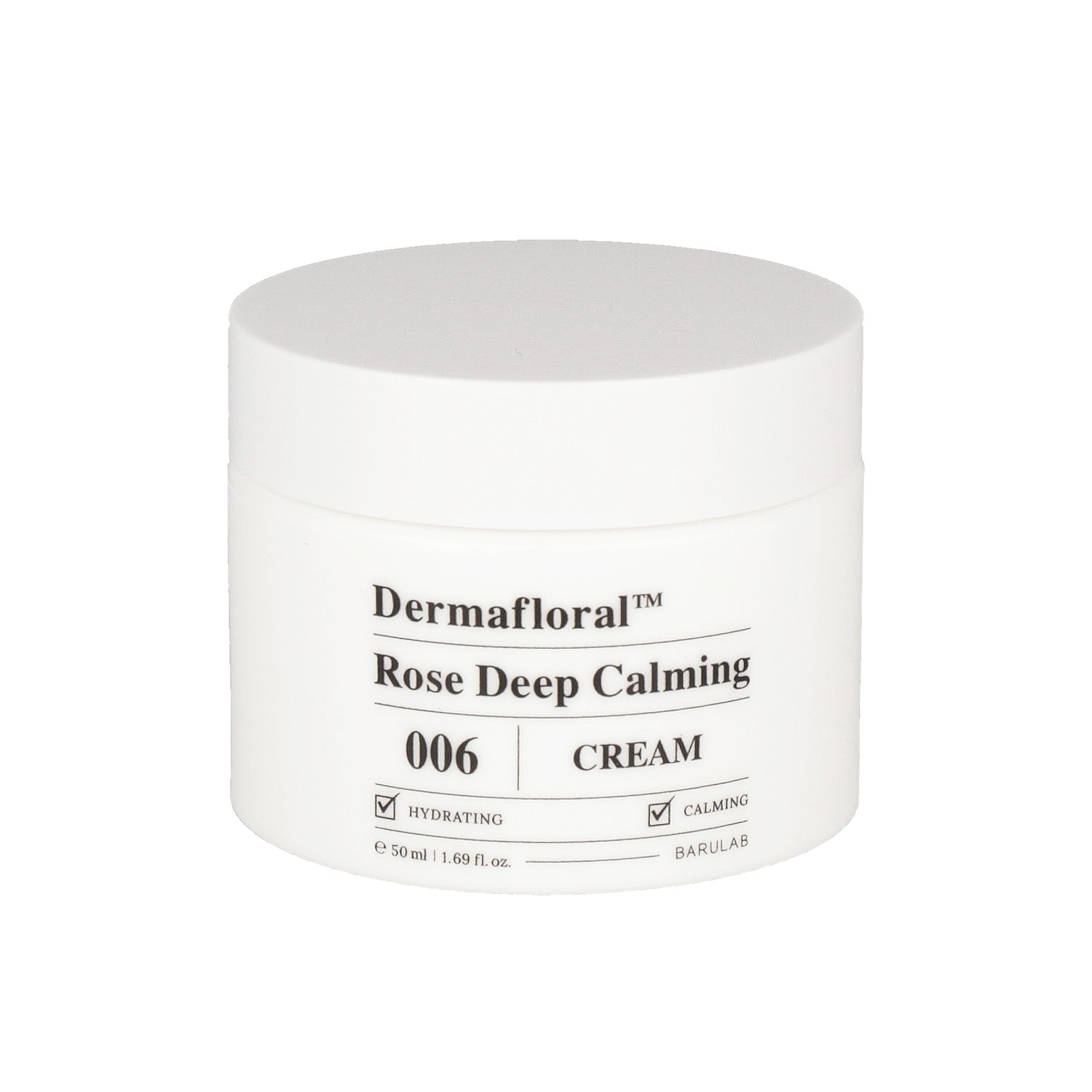 The cream is formulated with rose extract, known for its calming and anti-inflammatory properties, making it ideal for sensitive or irritated skin.
