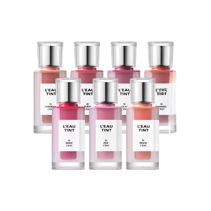 BBIA L'eau Tint in seven vibrant colors, 4.5g each, perfect for adding a splash of color to your makeup routine.