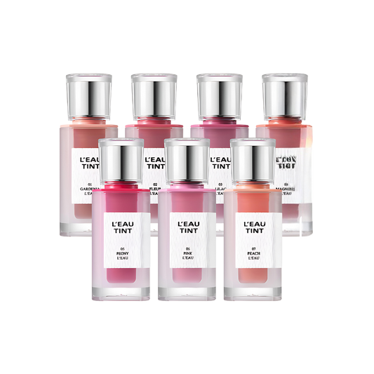BBIA L'eau Tint in seven vibrant colors, 4.5g each, perfect for adding a splash of color to your makeup routine.