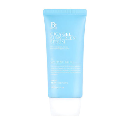 The BENTON Cica Gel Sunscreen Serum SPF50/PA++++ 50ml offers high-level sun protection while soothing and hydrating the skin.