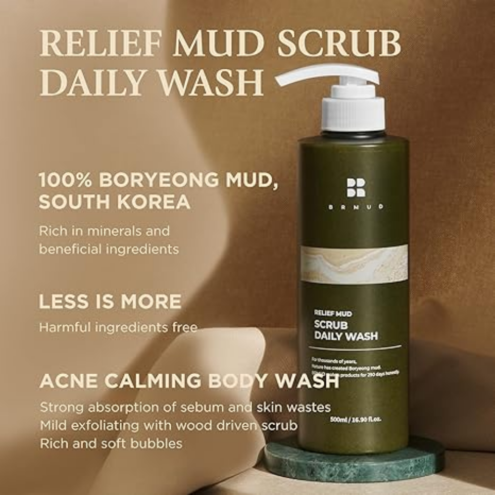 500ml BRMUD Relief Mud Scrub Daily Wash a 500 ml that calm your body wash