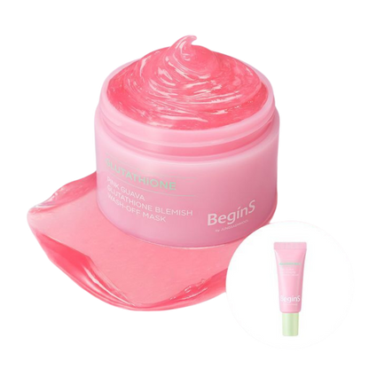 BeginS by JUNG SAEM MOOL Pink Guava Glutathione Blemish Wash-Off Mask 90g (Free 5ml Spot Cream Included)