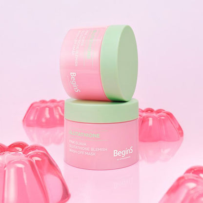 BeginS by JUNG SAEM MOOL Pink Guava Glutathione Blemish Wash-Off Mask 90g (Free 5ml Spot Cream Included)
