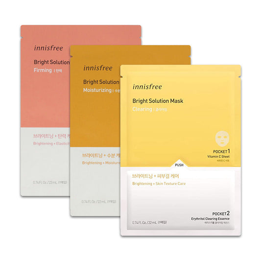 innisfree Bright Solution Mask 22ml x 3pcs (3 Types) - KLO