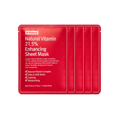 By Wishtrend Natural Vitamin 21.5% Enhancing Sheet Mask 5ea