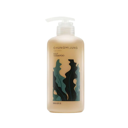 CHUNGMIJUNG Kelp Shampoo 500ml, a nourishing shampoo enriched with kelp extract to deeply cleanse and hydrate the hair and scalp. This shampoo helps to restore moisture, promote scalp health, and add shine to the hair. 