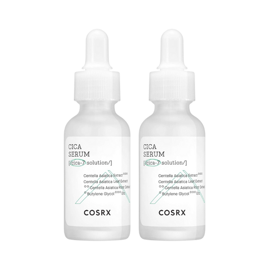 COSRX Pure Fit Cica Serum 30ml bottle, designed for soothing and hydrating sensitive skin with a lightweight formula.