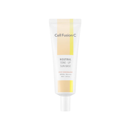 40ml Cell Fusion C Tone-up Sun Base with SPF50+ PA++++, available in 4 colors.