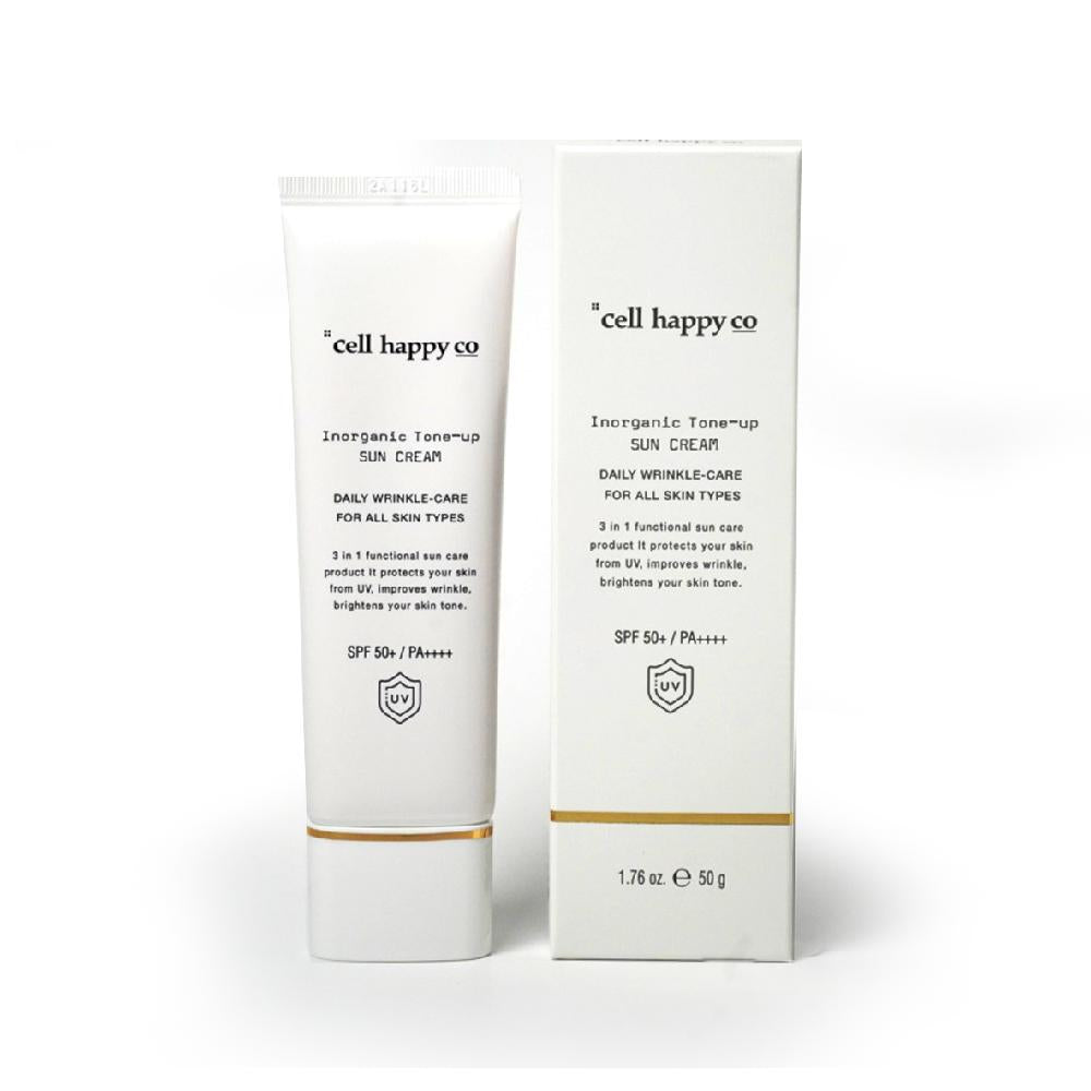 Image of Cellhappyco Inorganic Self-driving Tone Up Sun Cream 50g, a skincare product designed to protect and brighten skin.