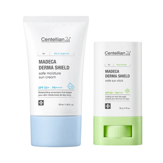 Centellian24 Madeca Derma Shield Moisture Sun Cream 50ml + Sun Stick 18g – Full Moisture & Cooling Sun Care Package