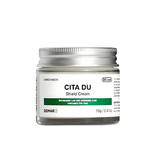 The DEMAR3 Cita DU Shield Cream (70g) is a protective and soothing skincare cream designed to strengthen the skin's natural barrier while providing intense hydration. 