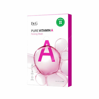 The Dr.G Pure Vitamin A Firming Mask Sheet 5ea is a set of revitalizing sheet masks designed to enhance skin firmness and elasticity.