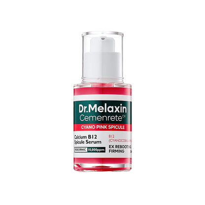  Dr. Melaxin Cemenrete Cyano Pink Spicule Serum in a 30ml bottle, designed for skin rejuvenation and hydration.