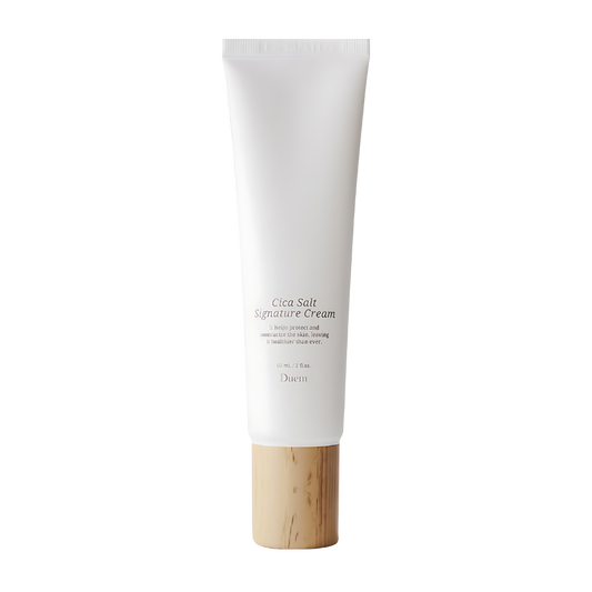 Duem Cica Salt Signature Cream 60ml: A soothing skincare product designed to hydrate and calm sensitive skin effectively.
