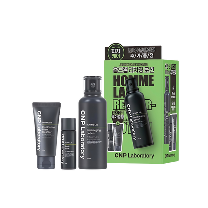 CNP Homme Lab Recharging Lotion 100ml Special Set (+Toner 31ml & Cleansing Foam 50ml)