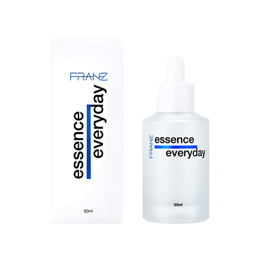 FRANZ Everyday Essence Face Serum 50ml bottle, designed for daily skincare, promoting hydration and a radiant complexion.