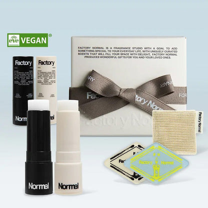 Factory Normal Vegan Jumbo Lip Balm Gift Set (+ Free Hand Mirror, Lip Towel) [Gift Packaging]