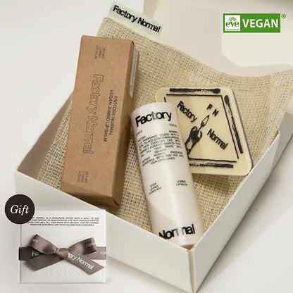 Factory Normal Vegan Jumbo Lip Balm Gift Set (+ Free Hand Mirror, Lip Towel) [Gift Packaging]
