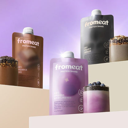 Fromeat [1 Set/7 Packs] Portable Protein Shake Pouch (Choose 1 from 3 Types)