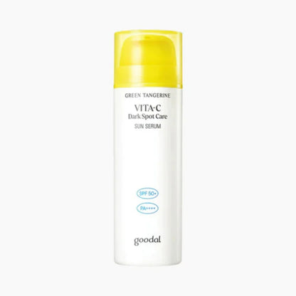 Image of GOODAL Green Tangerine Vita C Dark Spot Care Sun Serum in a 50ml bottle
