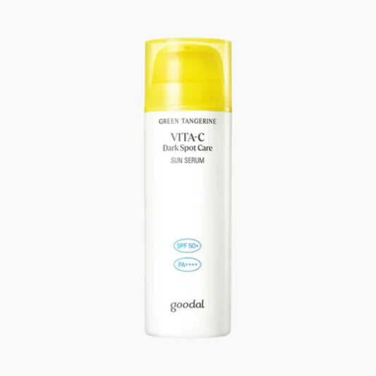 Image of GOODAL Green Tangerine Vita C Dark Spot Care Sun Serum in a 50ml bottle