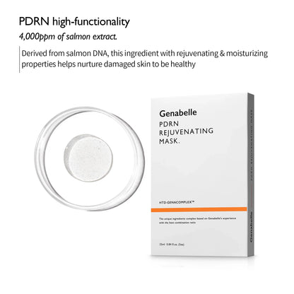 Eperience the Genabelle PDRN Rejuvenating Mask Sheet 25ml 5ea 1pack.