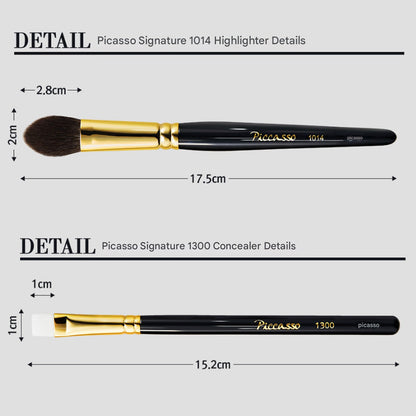 PICCASSO Signature Natural Makeup Brush Set (1014 + 1300)
