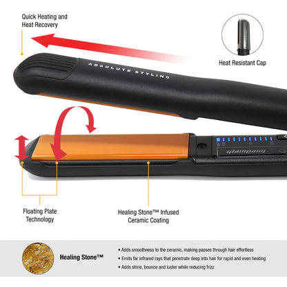 Glampalm GP201 Signature 1 Inch flat iron in 2 colors: innovative design, top-notch performance for stunning hair.