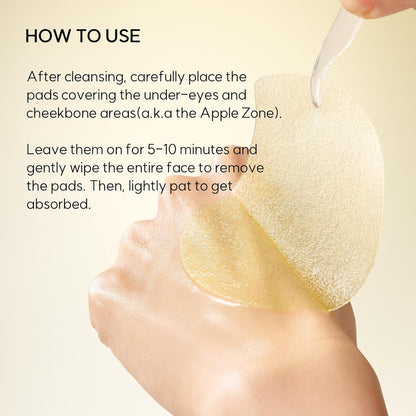 HANYUL Yuja Vita Tone Up Apple Zone Pad 60P, a revitalizing skincare pad infused with yuja for a radiant complexion.