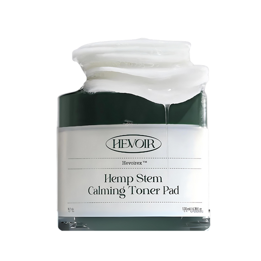 HEVOIR Hemp Stem Calming Toner Pad - 90 pads infused with 130ml of soothing hemp stem extract.