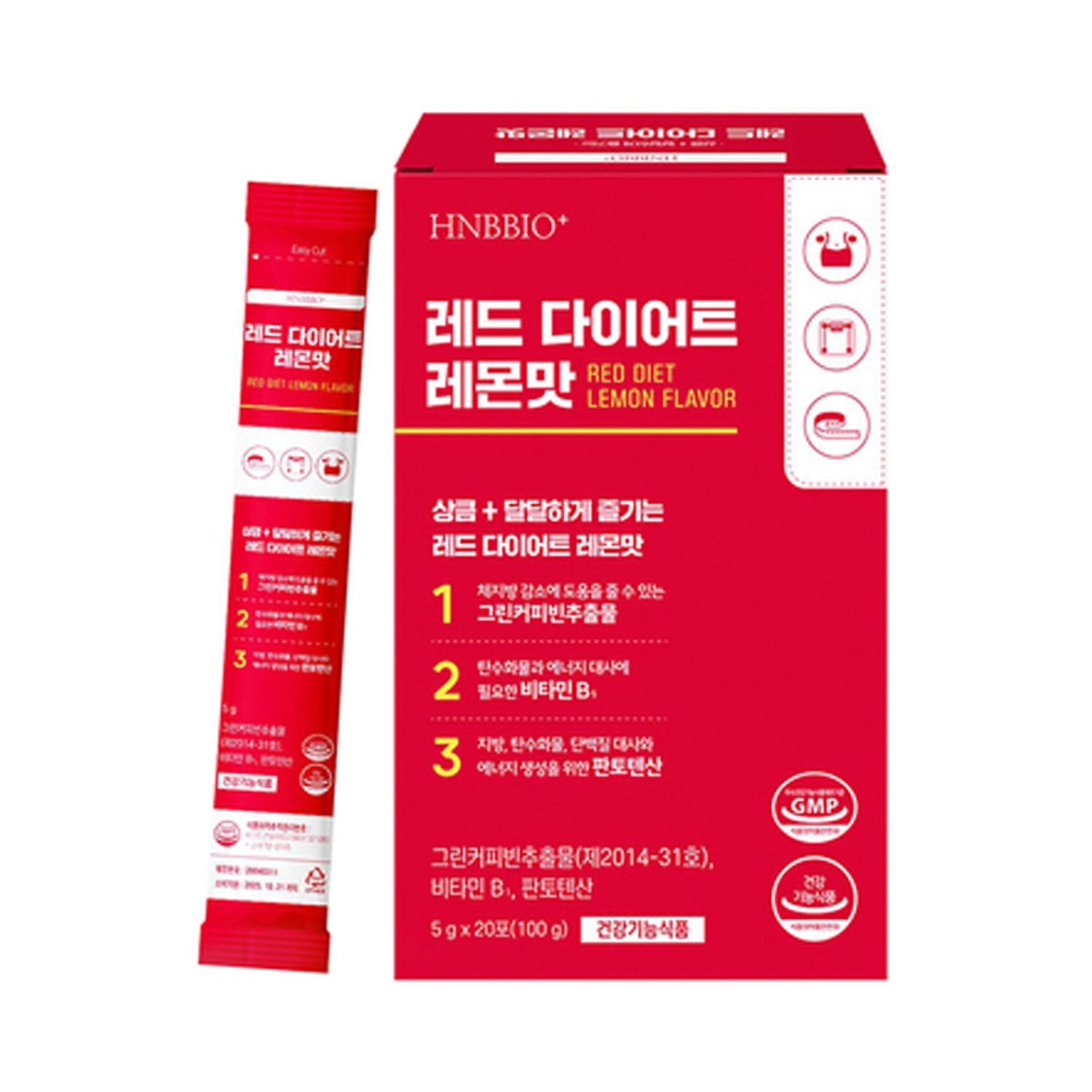 HNBBIO+ Red Lemon Drink Mix (1 Box, 20 Sticks)