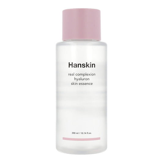 A bottle of Hanskin Real Complexion Skin Cleanser, part of the Hyaluron Skin Essence line, 300ml.